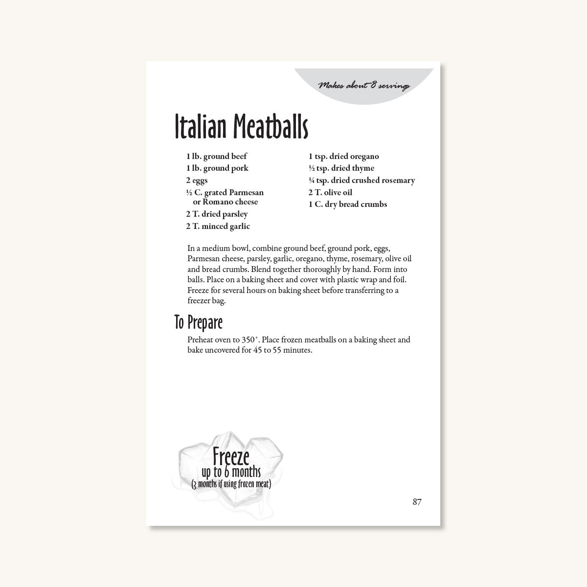 Fix, Freeze, Take & Bake