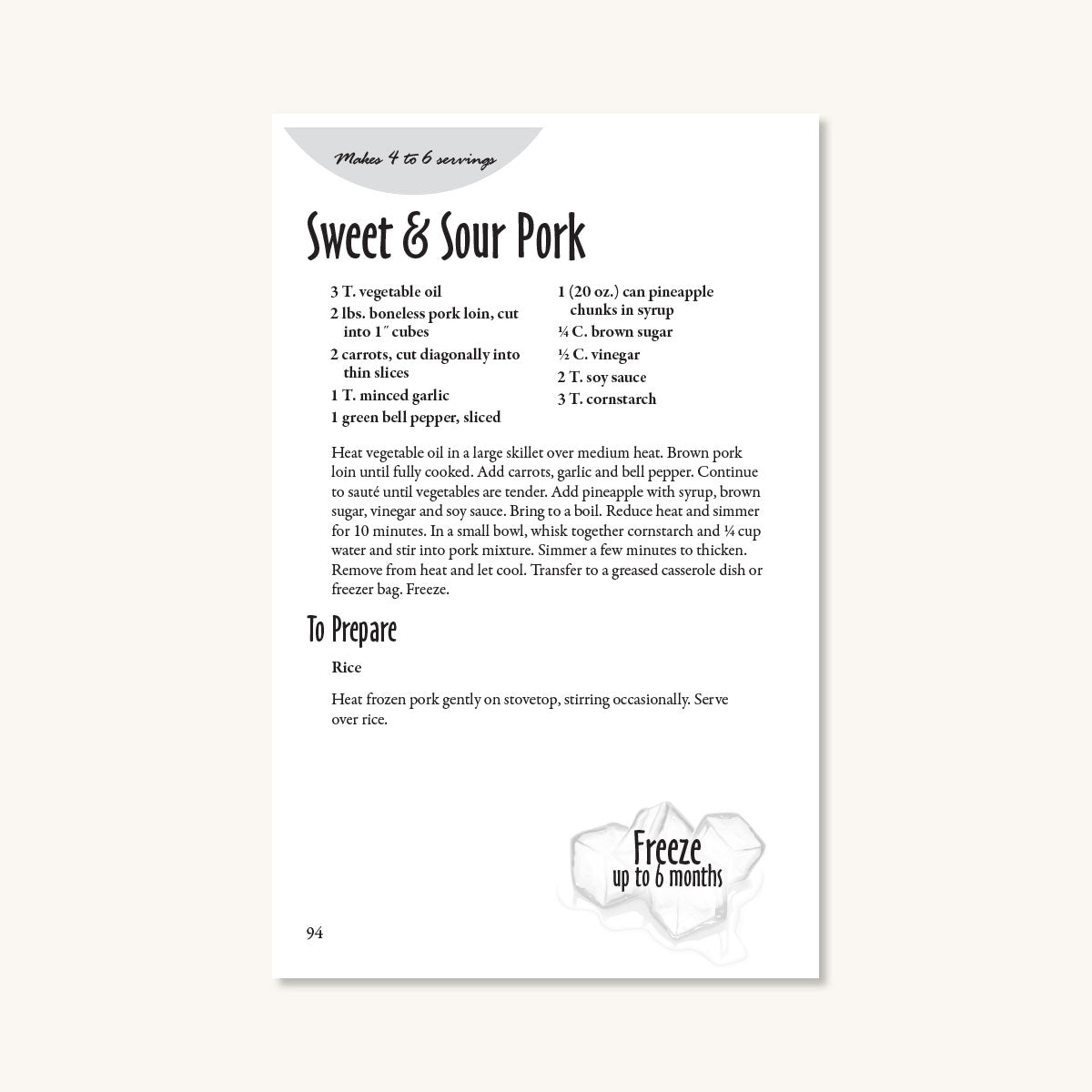 Fix, Freeze, Take & Bake